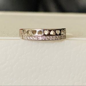 Sterling silver Earrings cz stones hearts